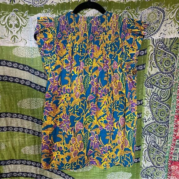 Cleobella Multicolored Chloe Indoblockprint Button Down Blouse Size Medium - Picture 10 of 14